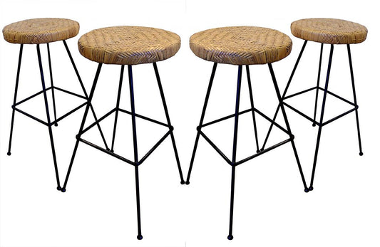 1950s Rattan Bar Stools