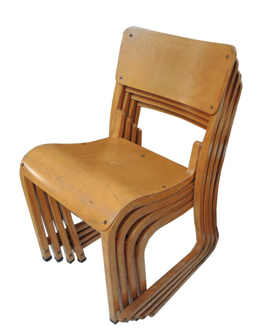 Set of 4 Hugh Dodds Stacking Chairs