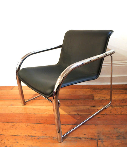 Leather and Chrome Nienkemper Chairs