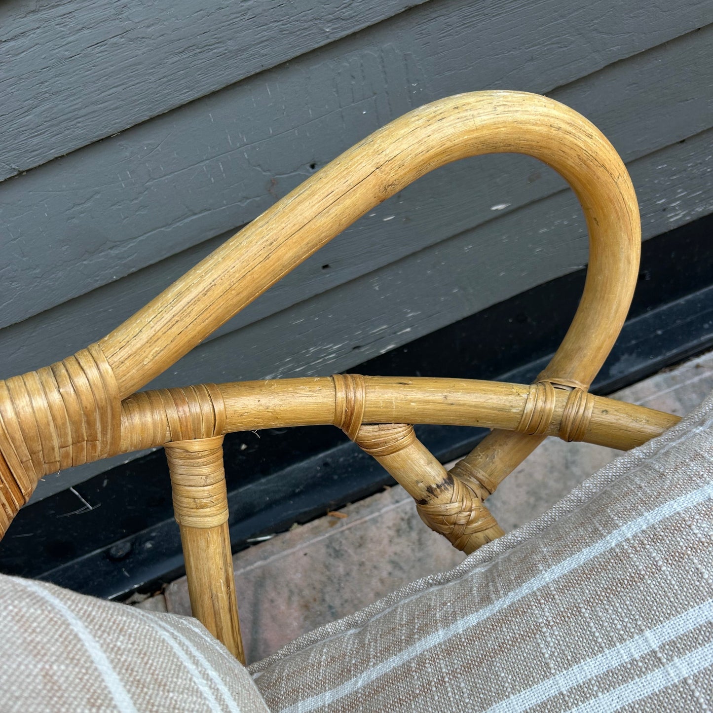 Vintage Rattan Swivel Lounge Chairs