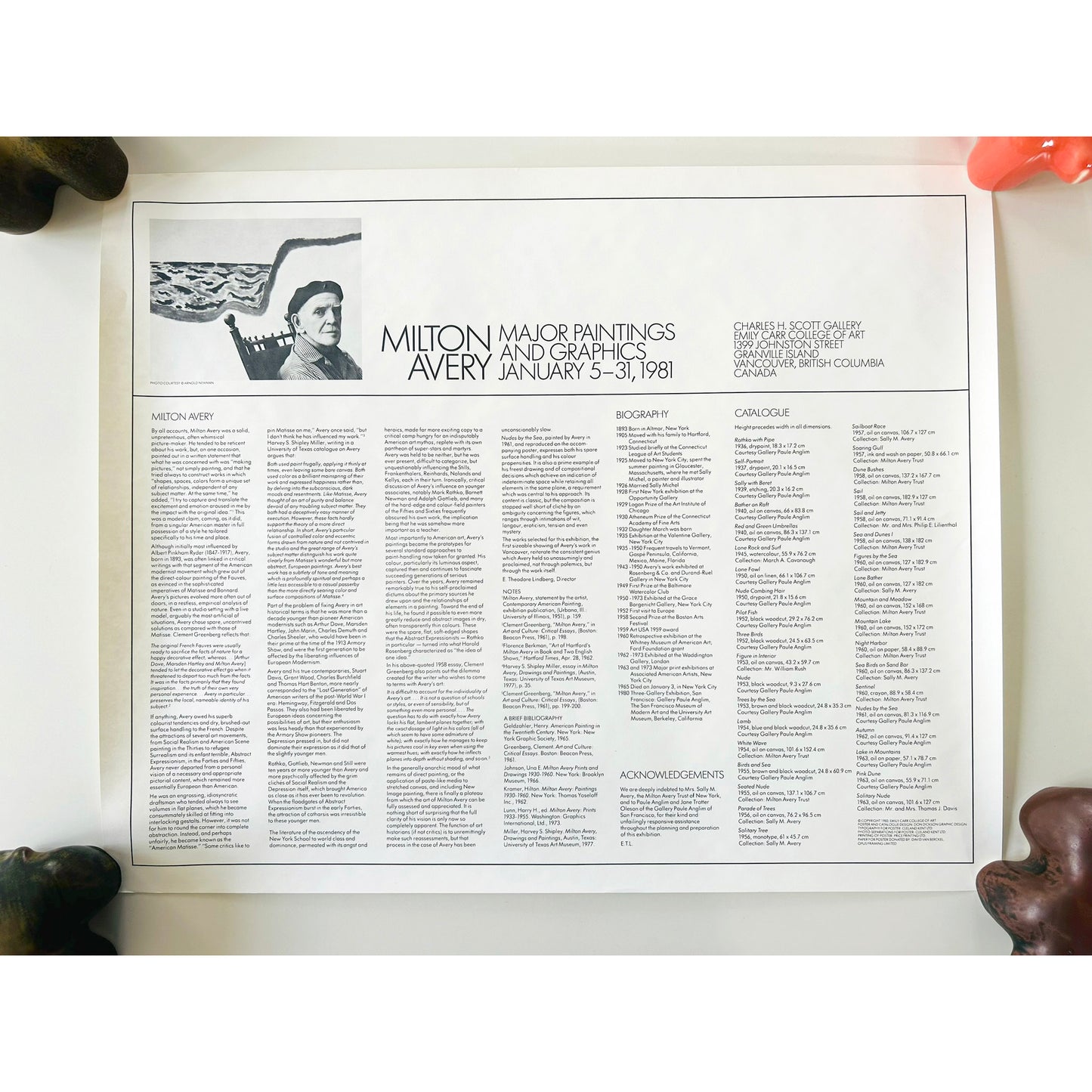 Milton Avery Exhibition Poster