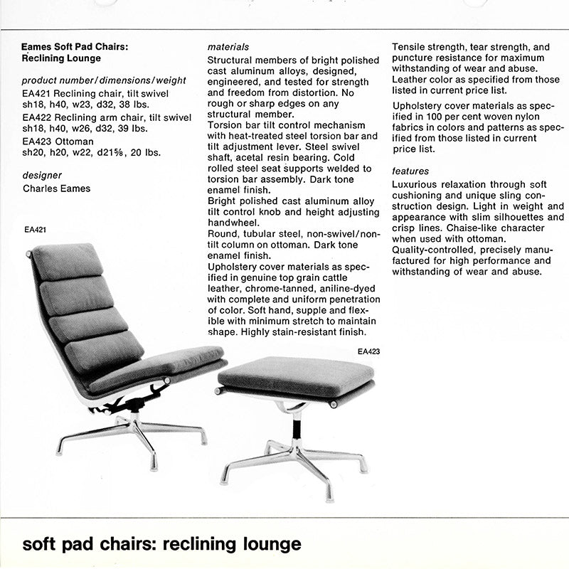 1970s HM Soft Pad Chair and Ottoman