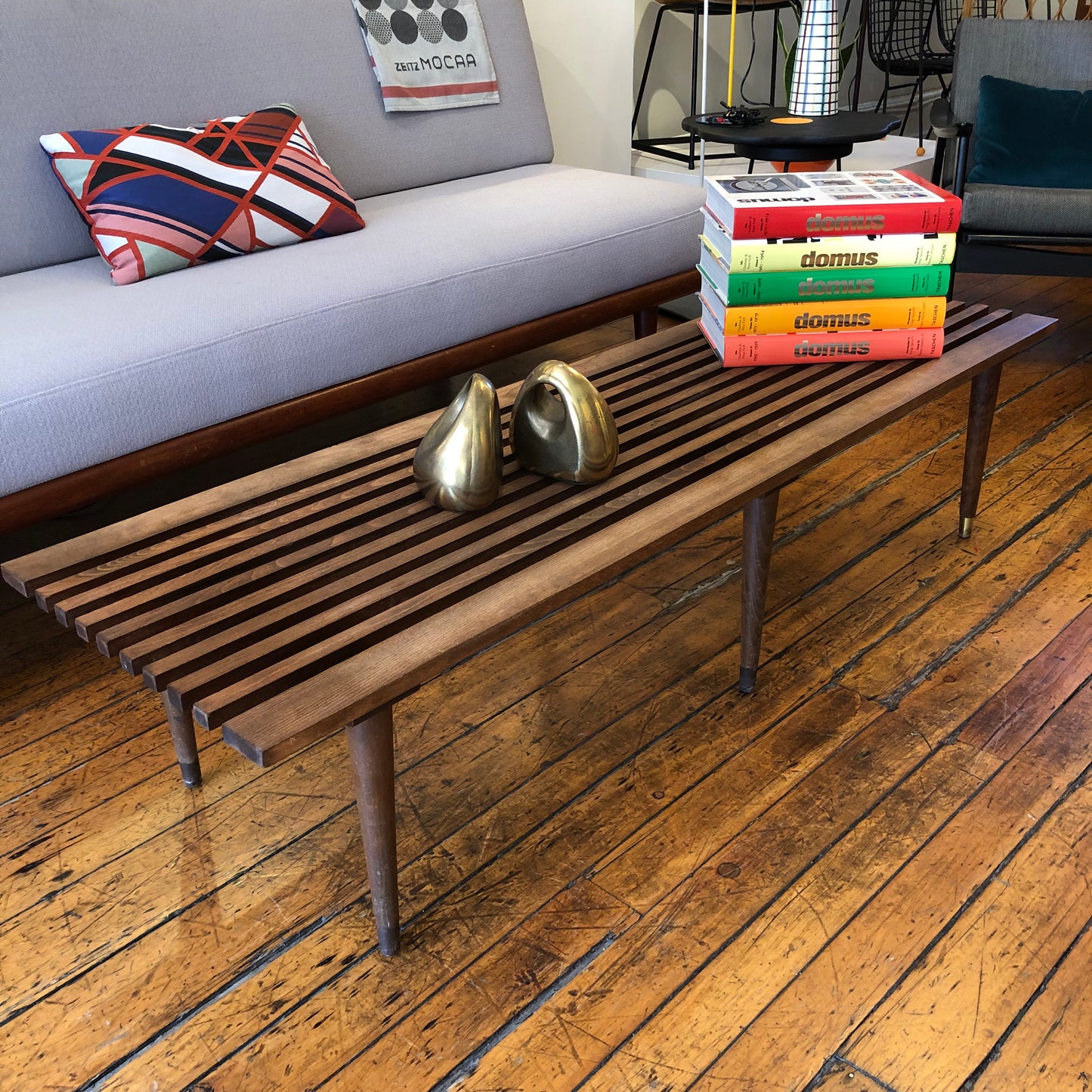 1960's Teak Slat Bench