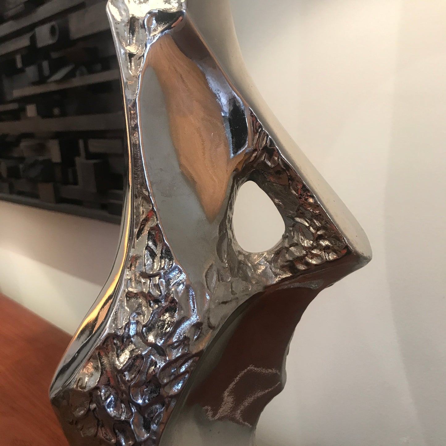 Silvered Brutalist Laurel Lamp