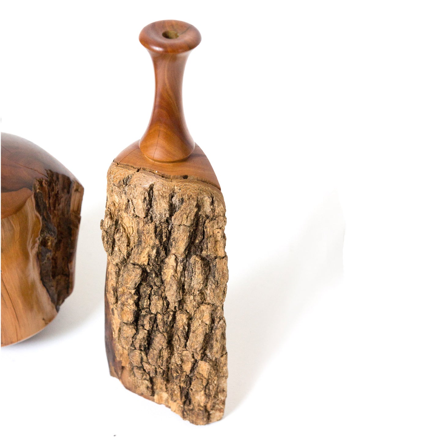 1970s Hand Carved Bud Vases