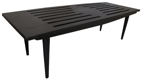 1950s Black Slatted Bench