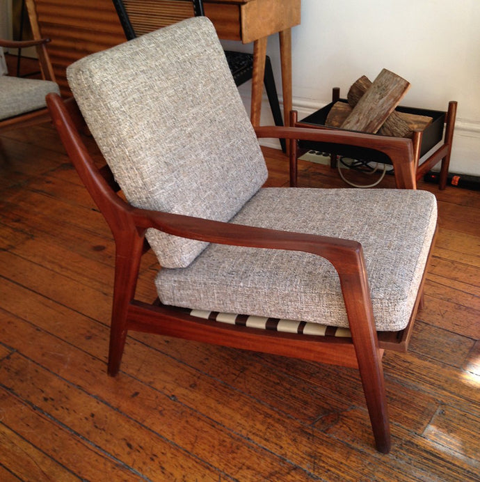 Pair of Solid Teak Danish Lounge Chairs
