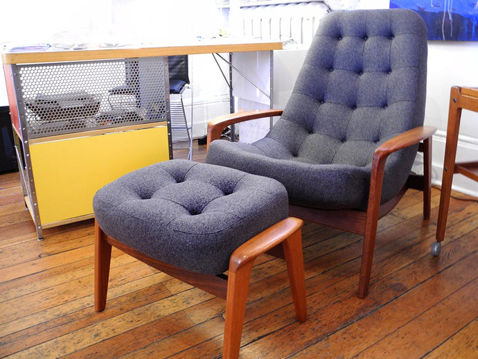 Danish Modern Lounge Chair and Ottoman