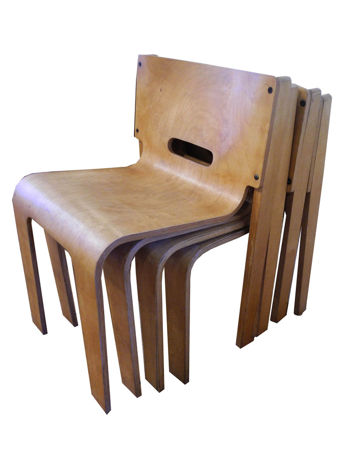 1960s Bent Plywood Stacking Chairs