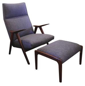 High Back Lounge Chair and Ottoman