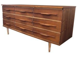 Nine Drawer Walnut Dresser