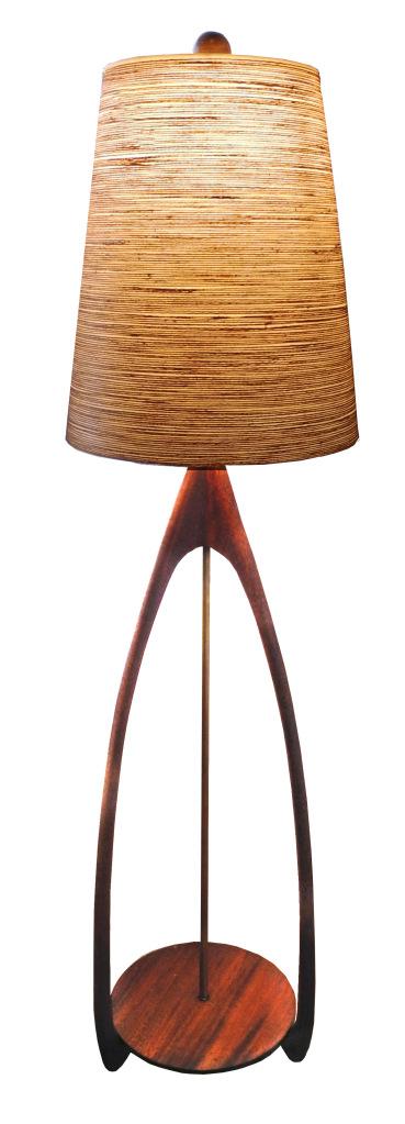 Sculptural Danish Teak Floor Lamp