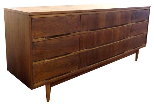 Walnut &amp; Birch Mid Century Dresser