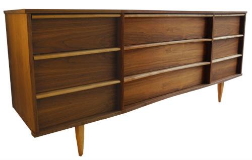 Mid Century Nine Drawer Walnut Dresser