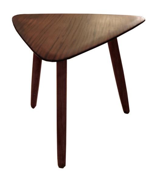 Solid Teak Triangular Side Table