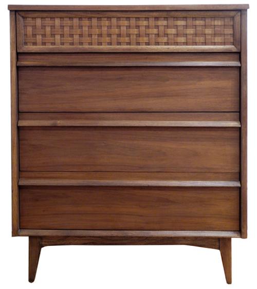 1950s Walnut and Birch Highboy