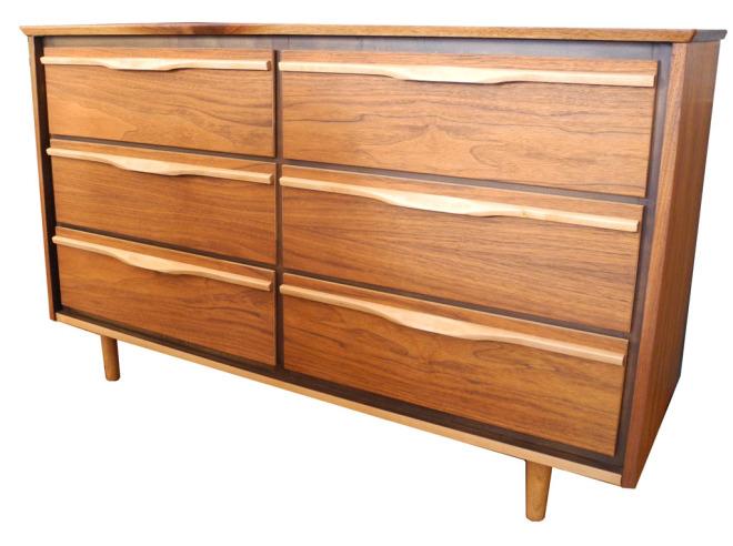 Mid Century Six Drawer Walnut Dresser