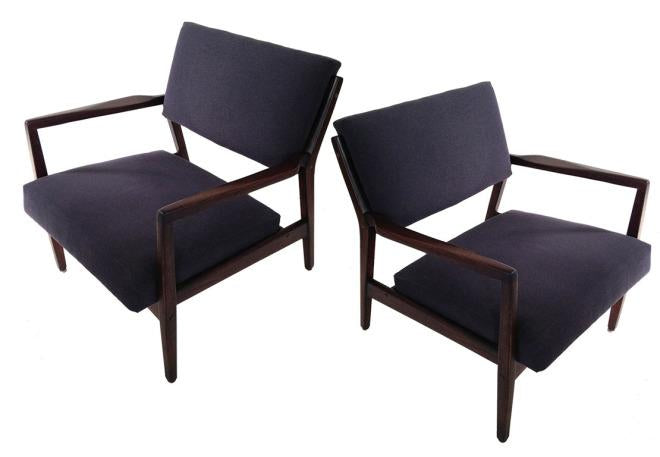 Mid Century Solid Teak Lounge Chairs