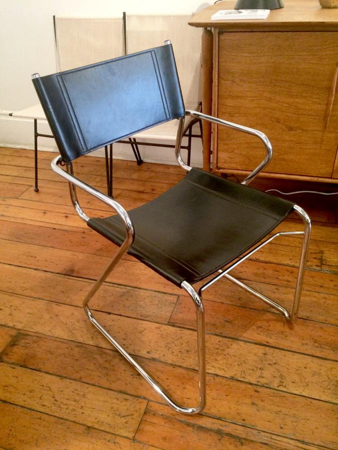 1980s Italian Chrome and Leather Dining Chairs