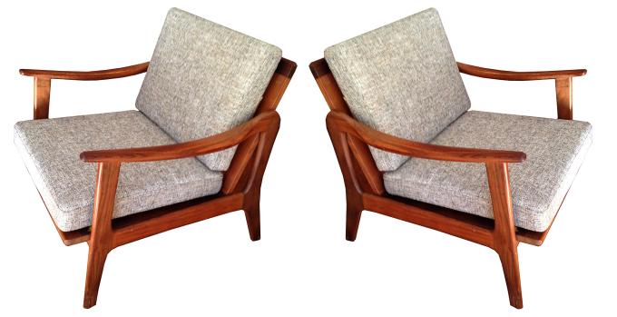 Pair of Italian Mid Century Lounge Chairs
