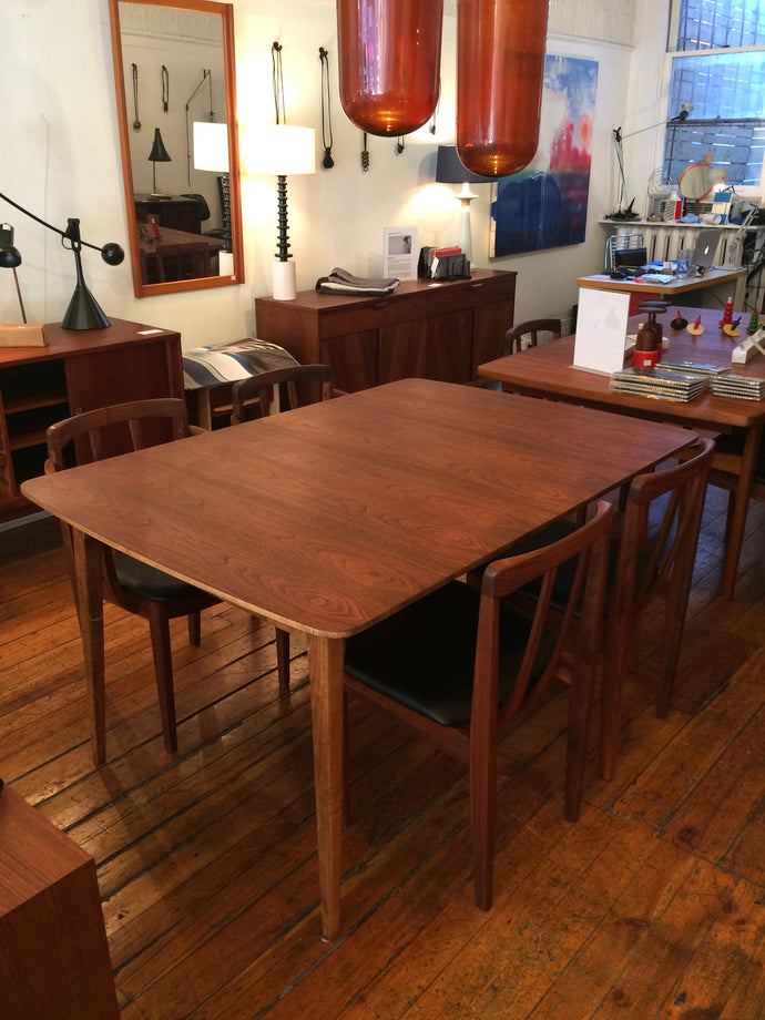 1960s Walnut Dining Table and Chairs