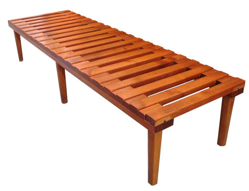 Rare Slatted Teak Bench