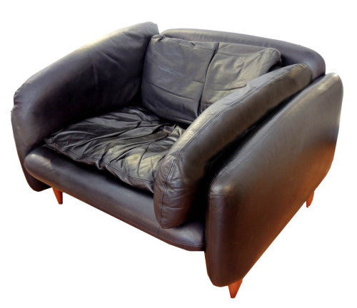 De Sede Black Leather Lounge Chair