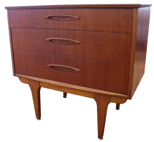 1960s Rare British Teak Dresser Hide-a-Desk