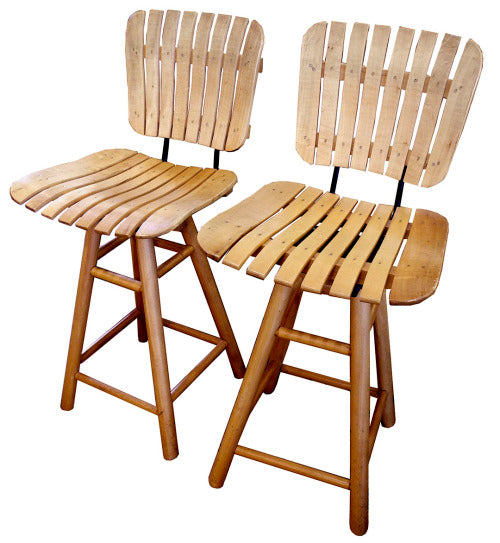 Mid Century Tiki-Style Bar Stools