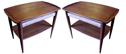 Mid Century Walnut Side Tables