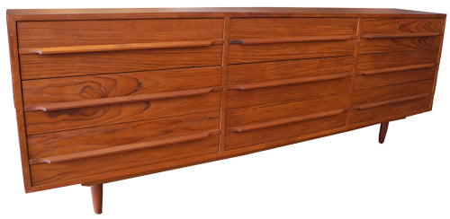 Scandinavian Teak Nine Drawer Dresser