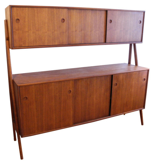 Mid Century Walnut Sideboard and Hutch