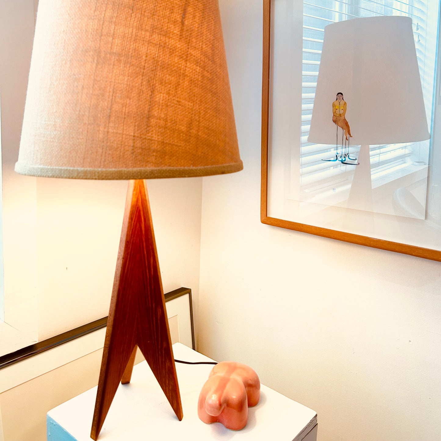 Teak Tripod Lamp