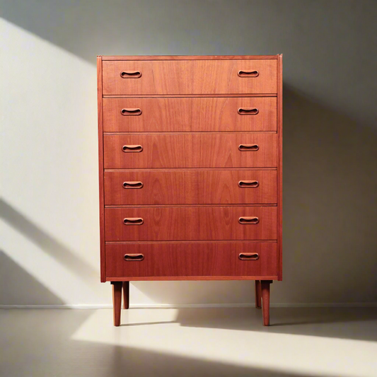 Danish Teak High Boy Dresser