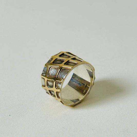 Silver & Gold Abstract Ring