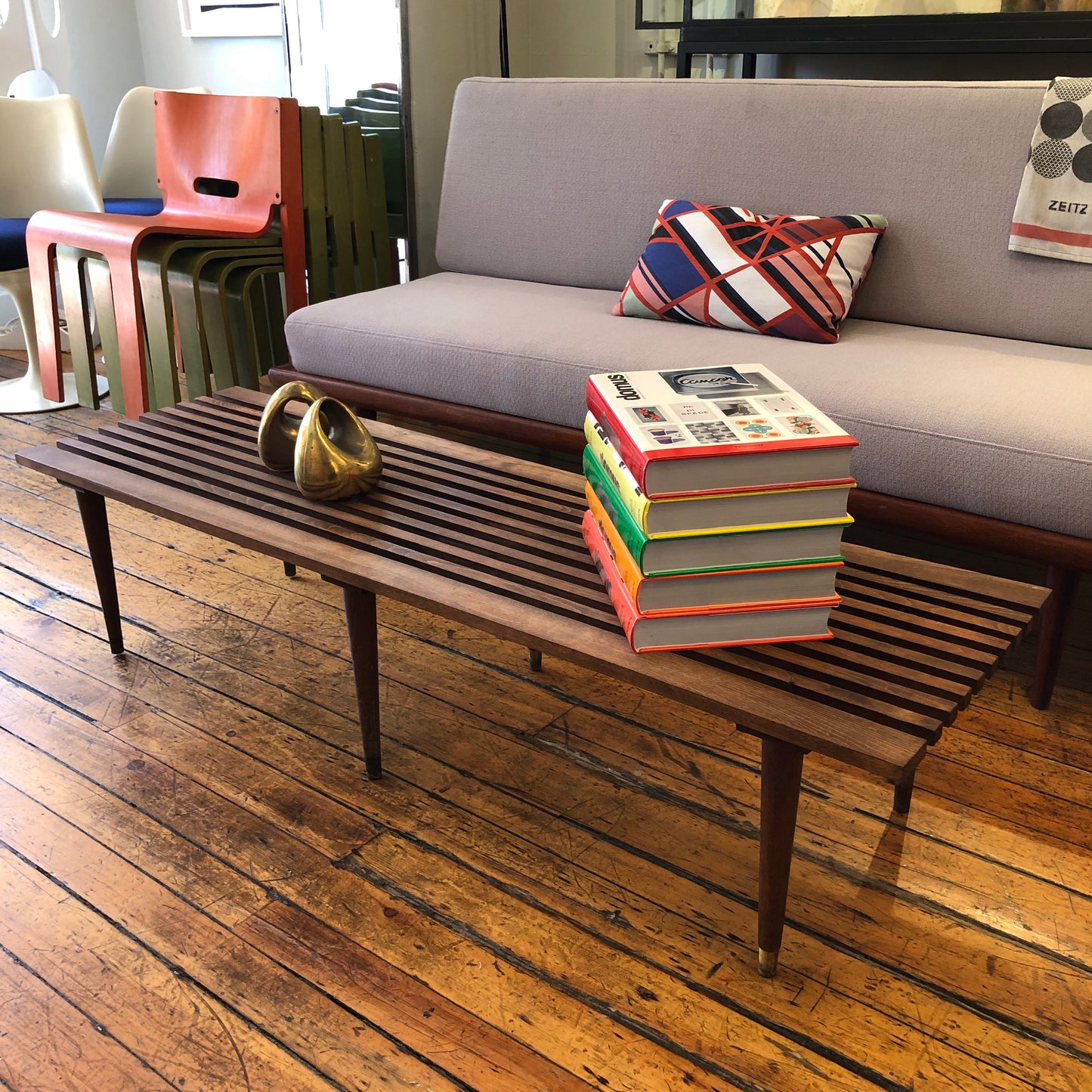 1960's Teak Slat Bench