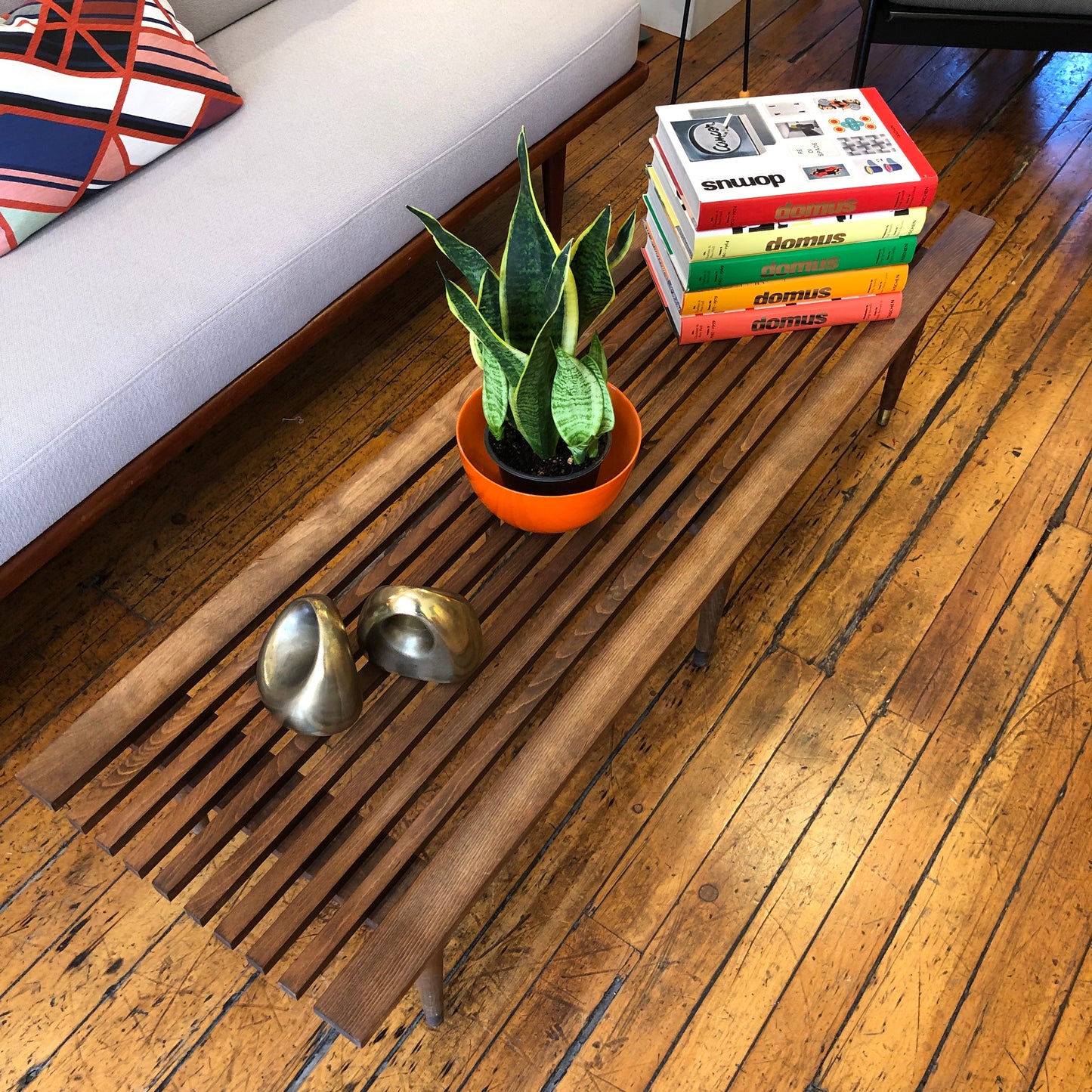 1960's Teak Slat Bench